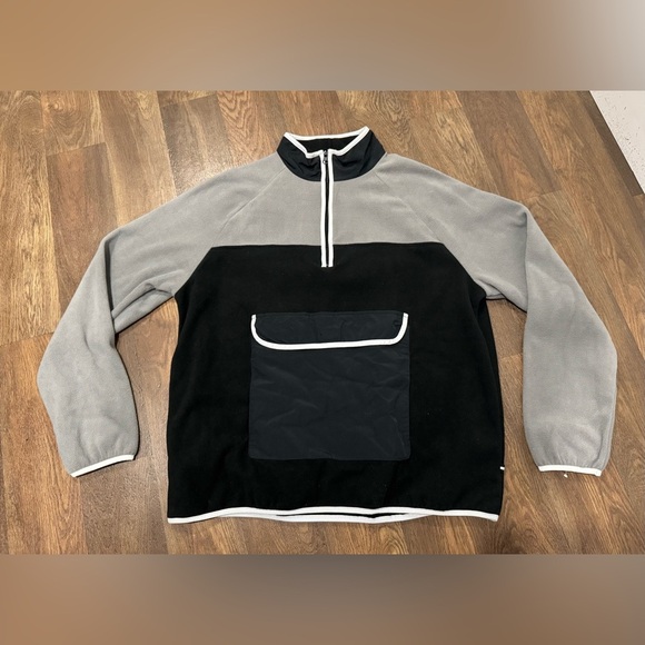 Edgar Ash Polyester Size Large 1/4 Zip Long Sleeve Two Tone Fleece Pullover New - Picture 5 of 10
